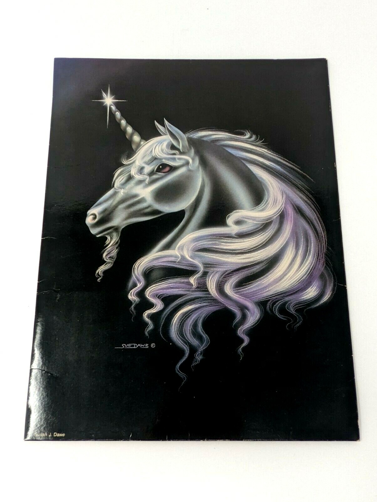 Vintage 80’s Susan Sue Dawe Unicorn Portfolio Notebook Binder Folder Made USA