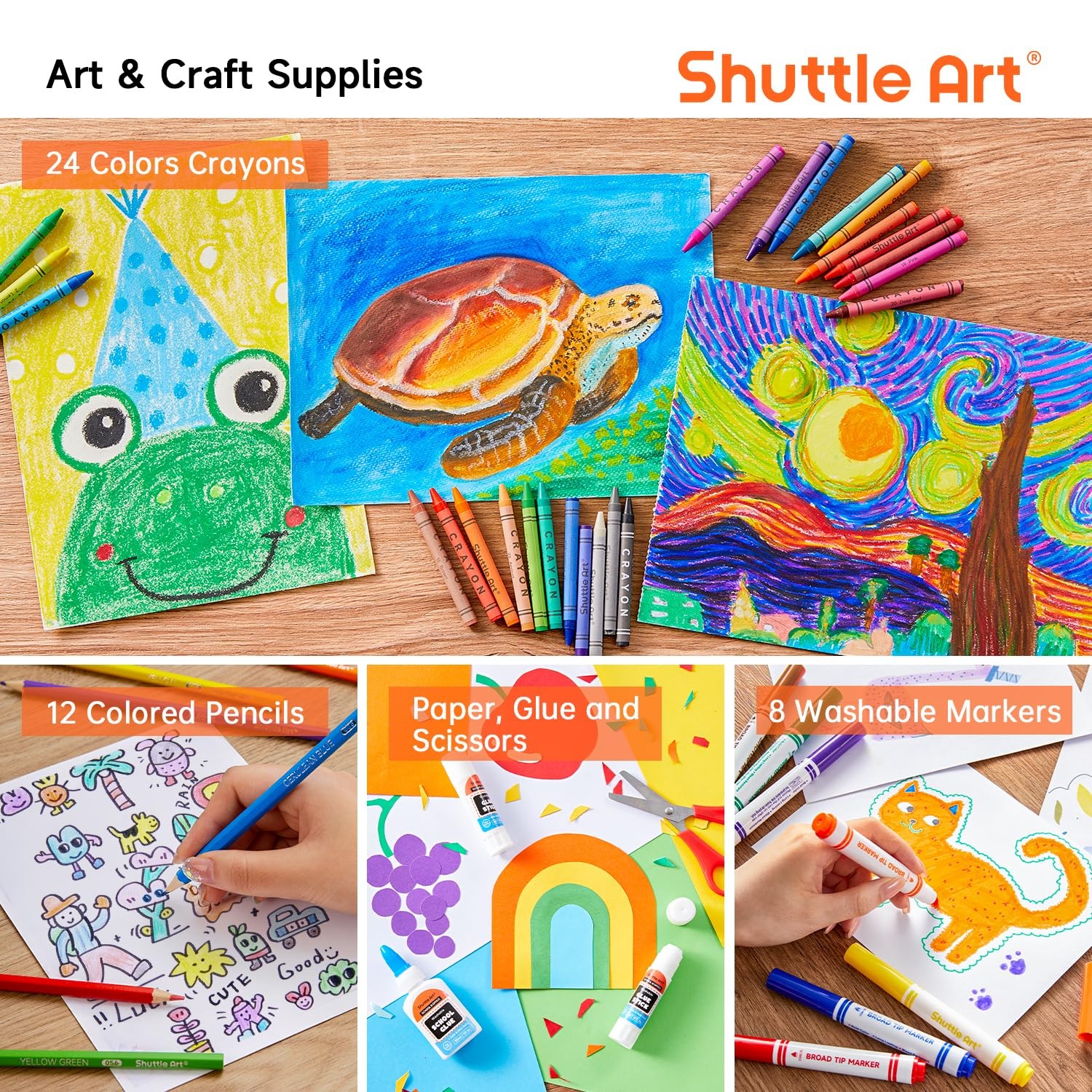 Shuttle Art 102 Pcs Back To School Supplies Kit School Supply For Grades K-5