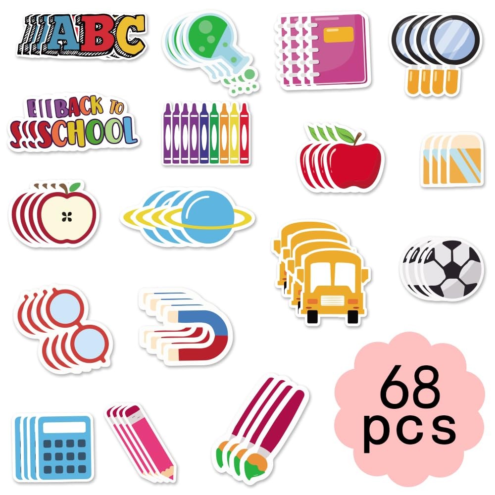 68-Piece Multicolor Letter Print School Bulletin Board Decorations Cutouts fo…