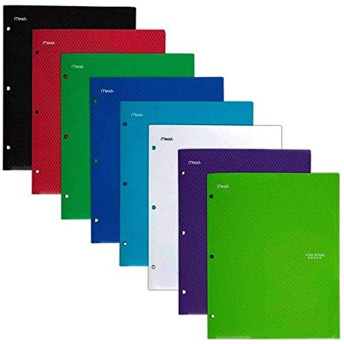 2 Pocket Folders, Stay-Put Folders, Plastic 1 Pack – Color Selected For You