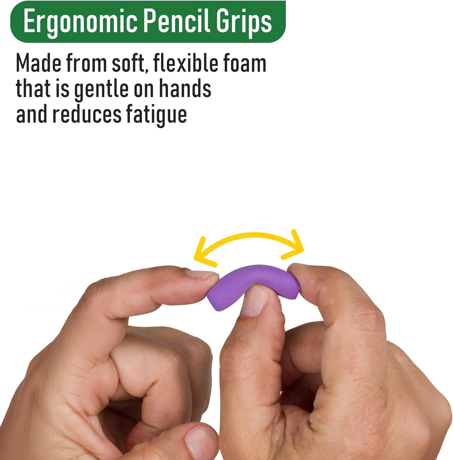 12pcs Soft Foam Pencil Grips Ergonomic Writing Aid Assorted Colors 1.5 Inch