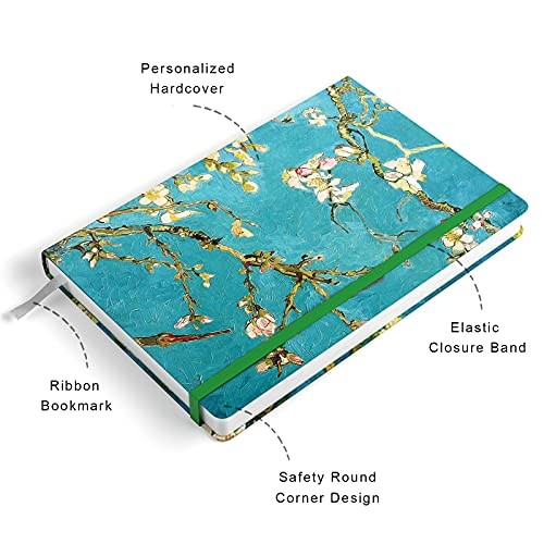 Lined Journal Notebook, Hardcover, Medium 5.7 x 8.4 inch, 160 Pages Thick