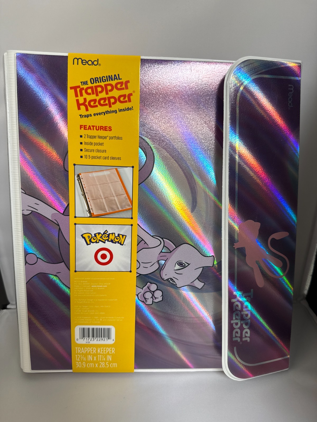 Mead Pokemon x Target Trapper Keeper Binder Mewtwo Mew Holographic 9-Pocket