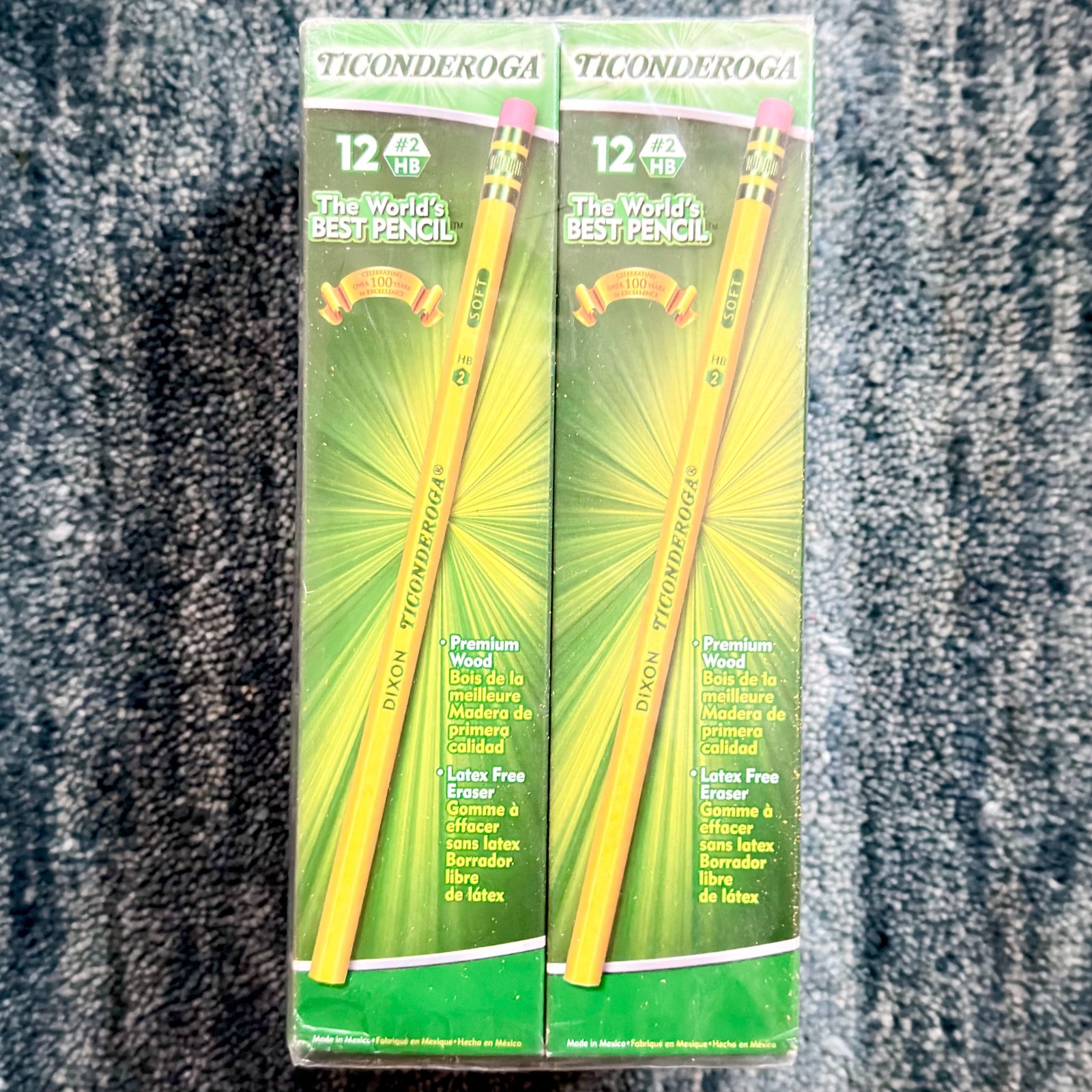 Dixon Ticonderoga 13882 Pencils No 2 HB Soft 96 Count 8 Sealed Boxes Mexico NEW
