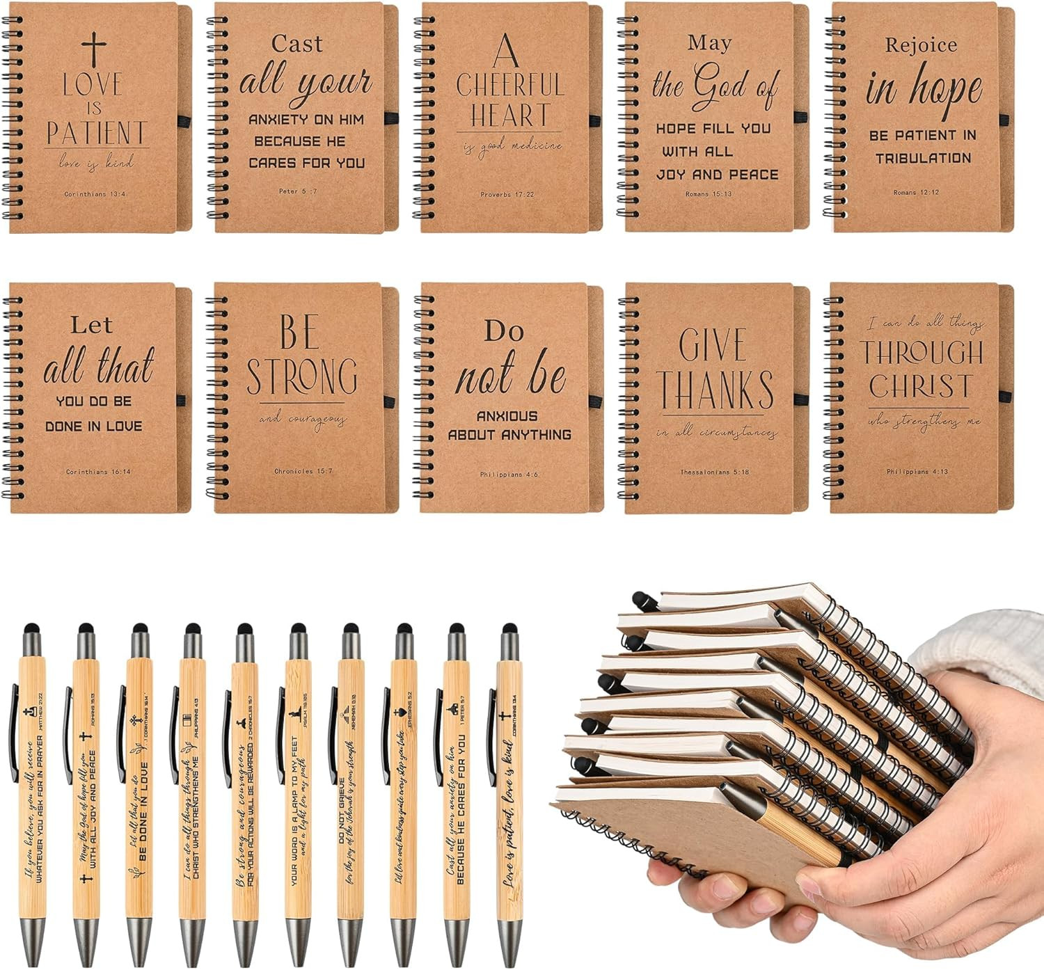 Bulk Christian Prayer Journals with Pens – 60 Sets for Church & Bible Study