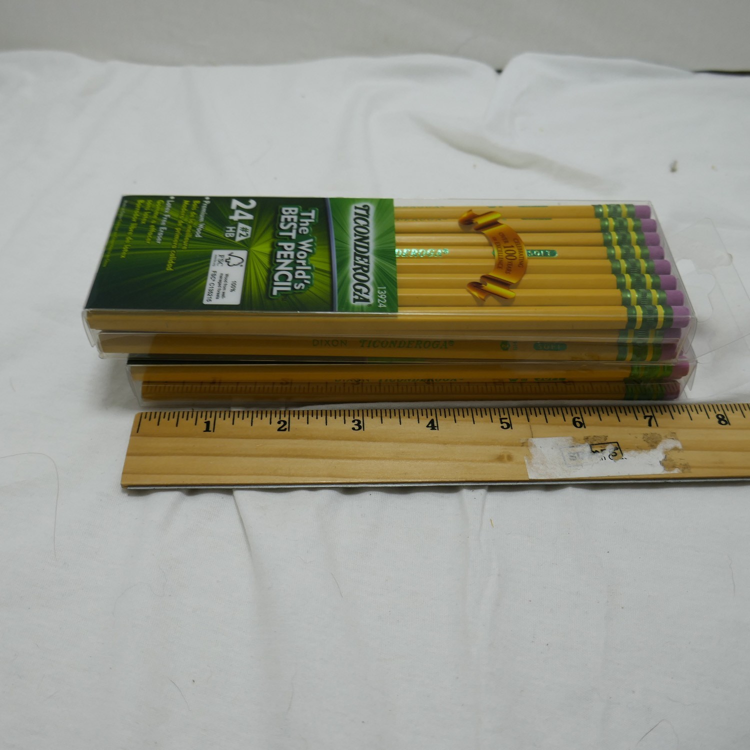 Ticonderoga Wood-Cased Pencils, 48 Total Pencils NIB #2 HB. Latex Free Eraser