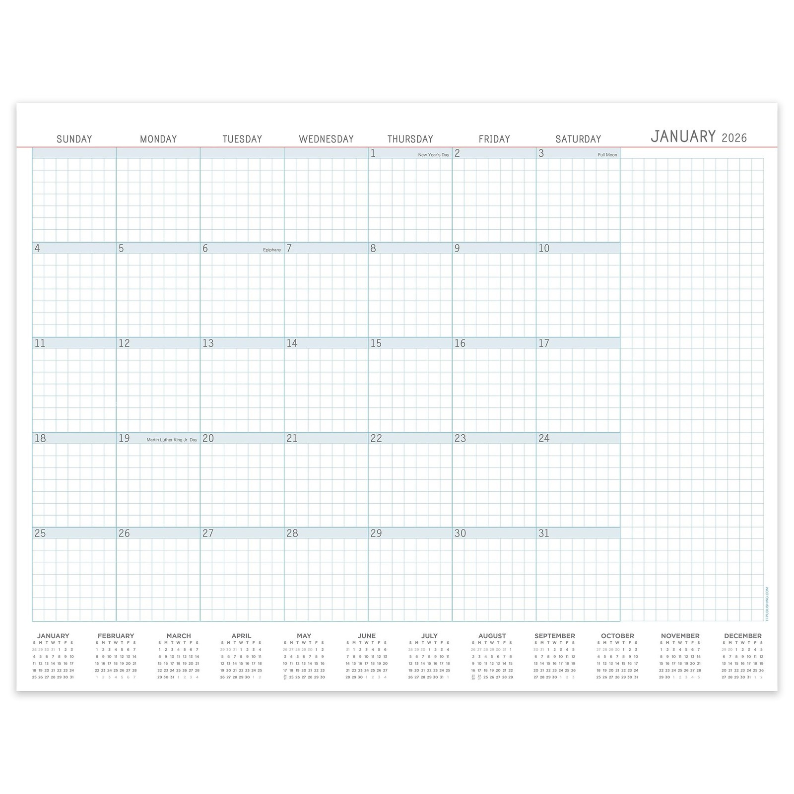 TF Publishing 2026 Professional Medium Desk Pad Monthly Blotter Calendar – 12…