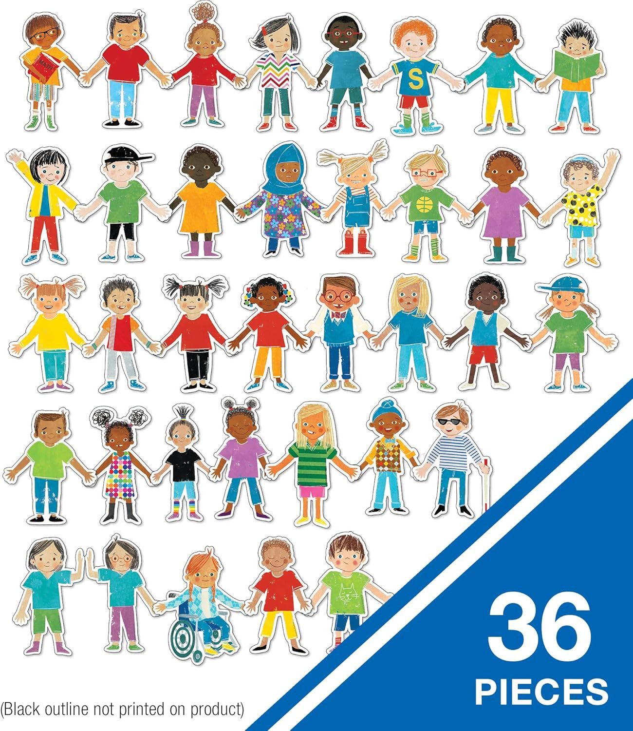 Carson Dellosa 36-Piece All Are Welcome Children’S Book Cutouts, Diverse Student