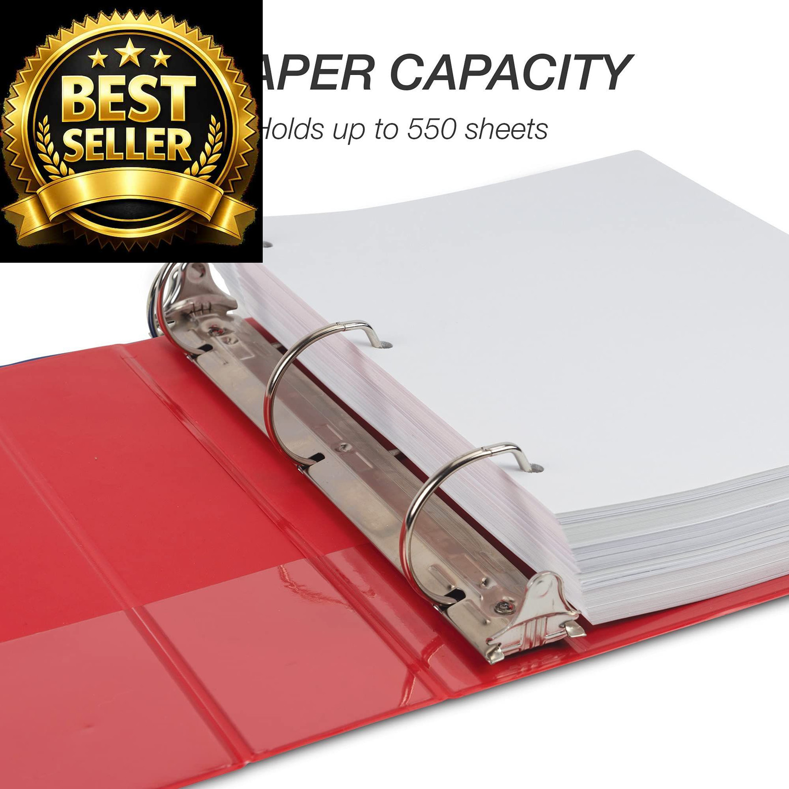 Samsill Durable 2 inch 3 Ring Binder, D 100% 1 Pack, Red