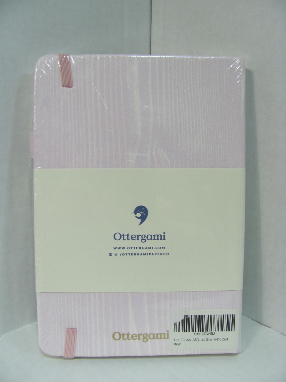 Ottergami Classic Hardcover Vegan Leather A5 Notebook 192 Pages Grid Pink Purple