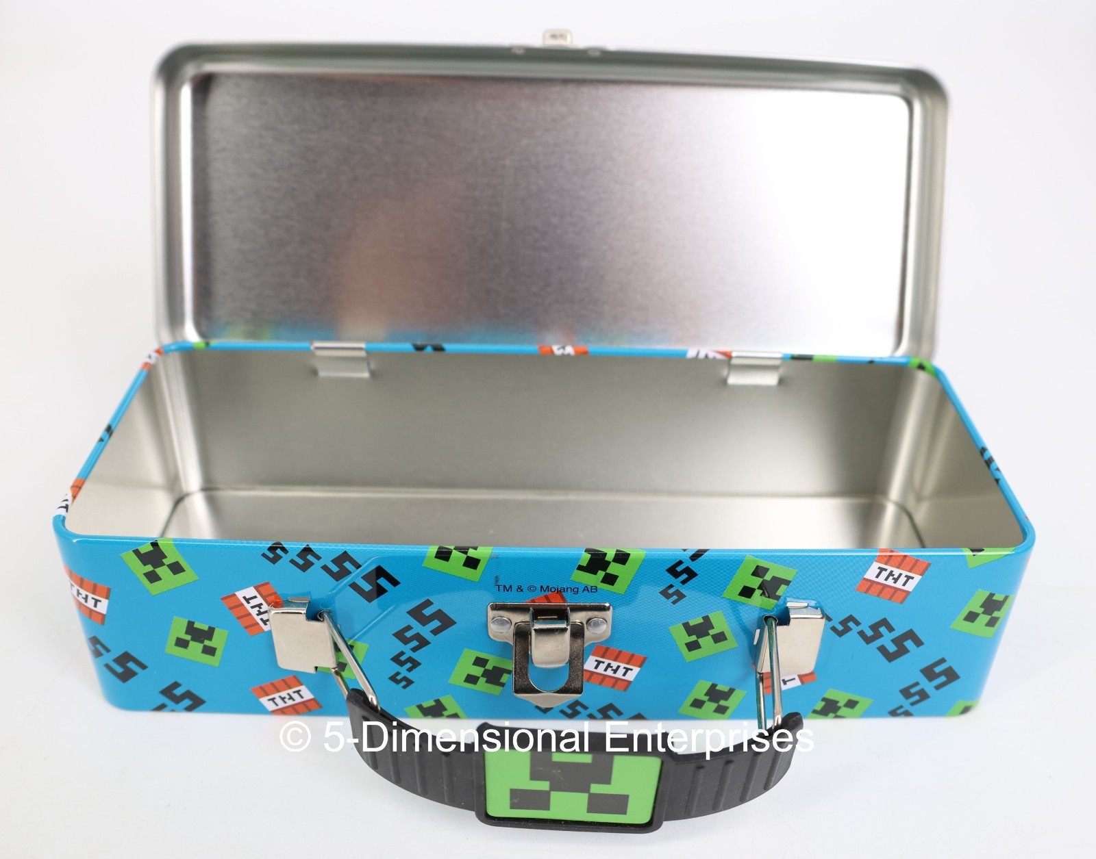 Minecraft Blue Tin 9″ Pencil Case Tote Box – 2021 The Tin Box Company