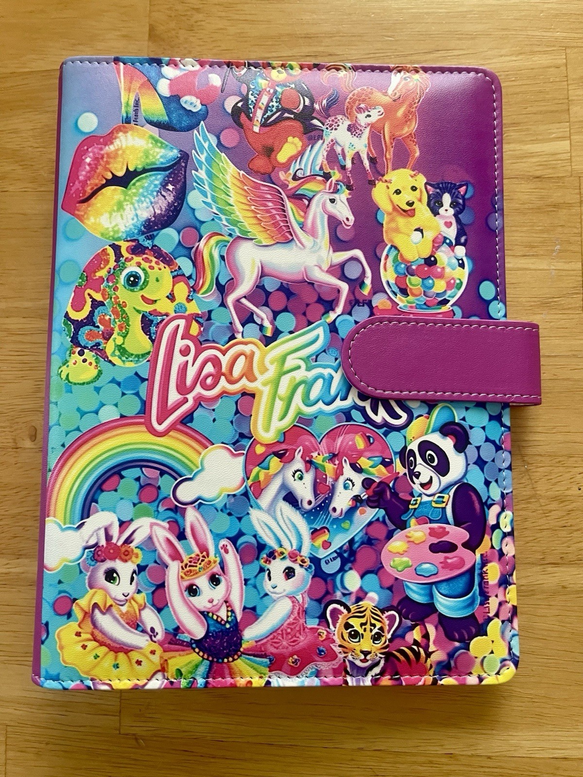 Lisa Frank A5 6 Ring Binder/Notebook /Journal With Paper