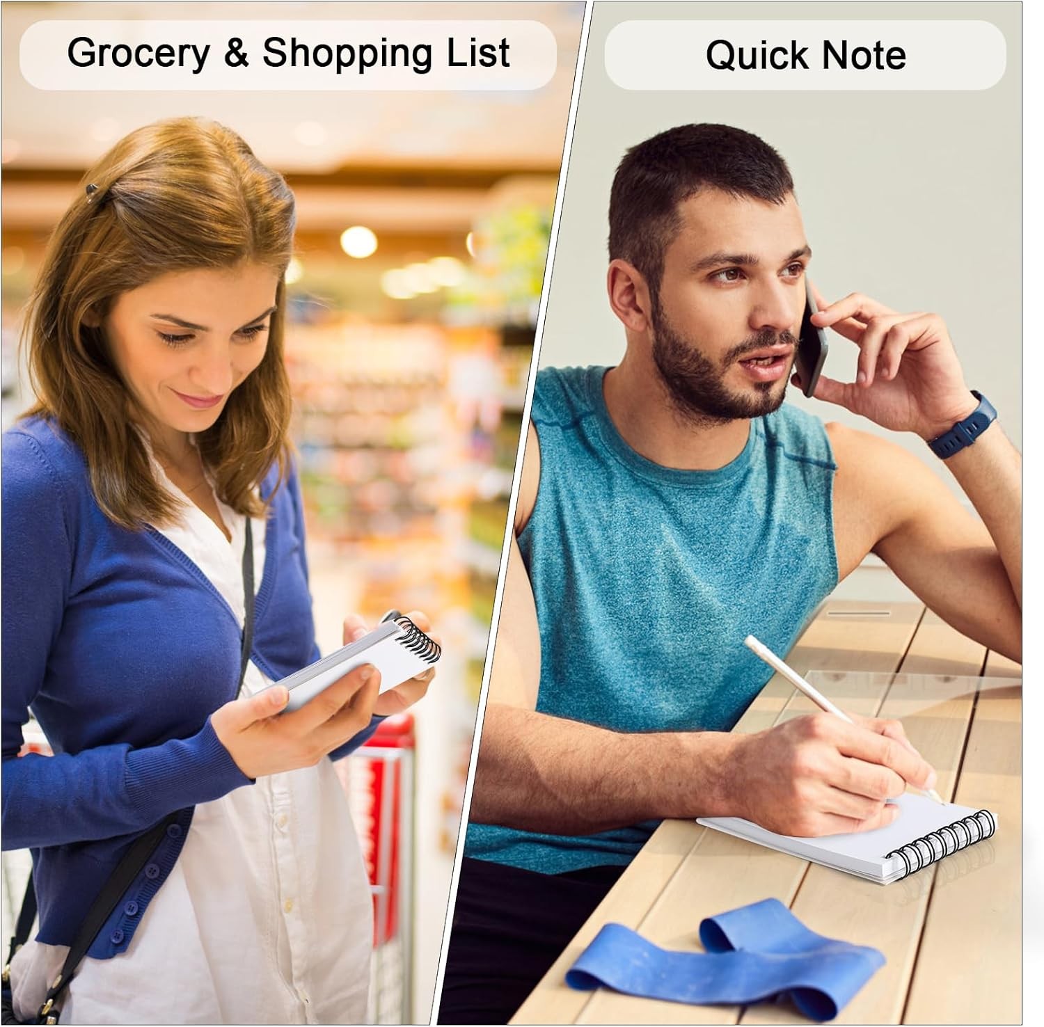 [8 Packs] 3×5 Blank Pocket Notebook 50 Sheets Small Sprial Notebooks for Grocery
