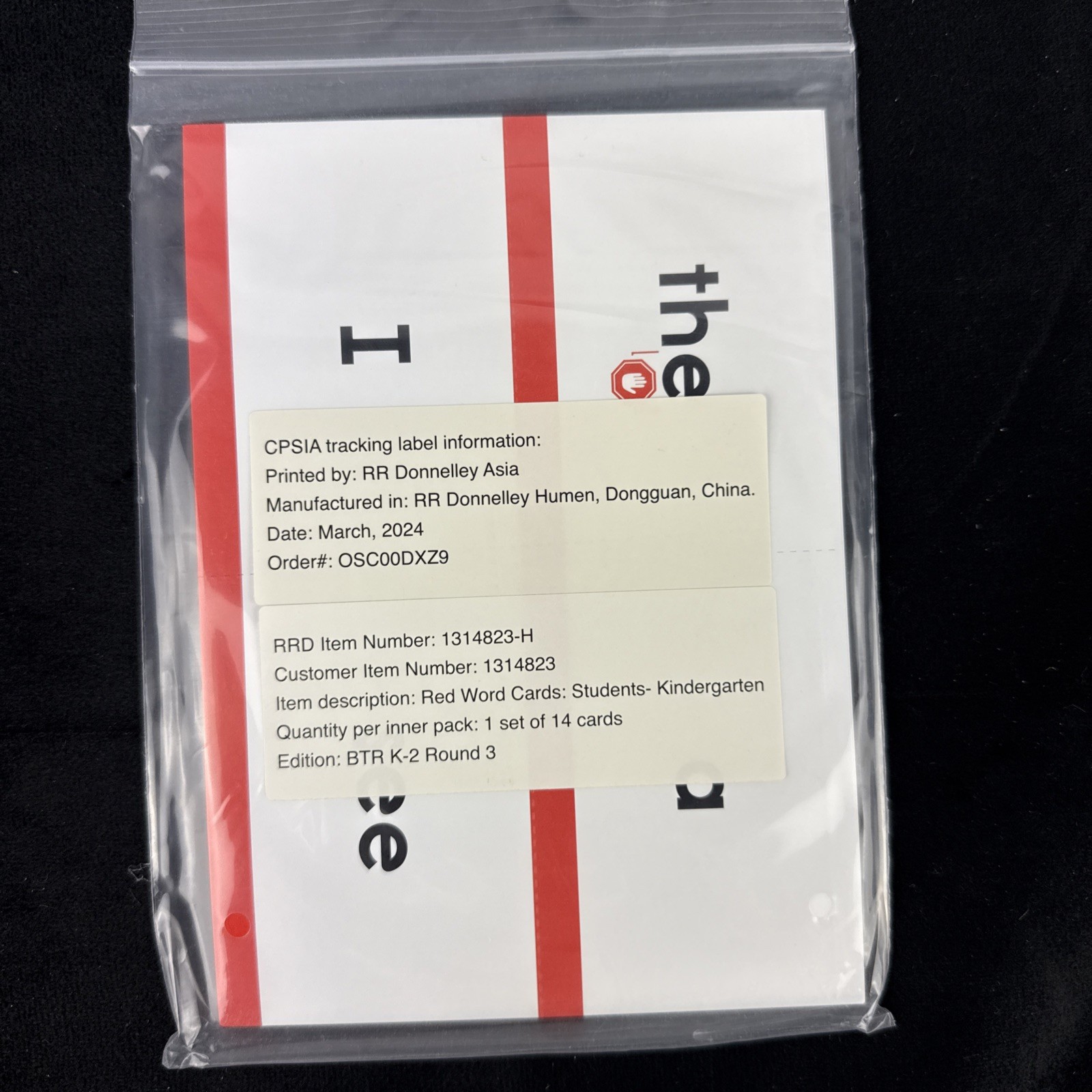 Heggerty Bridge to Reading Student Red Word Cards Kindergarten – 5 Sets