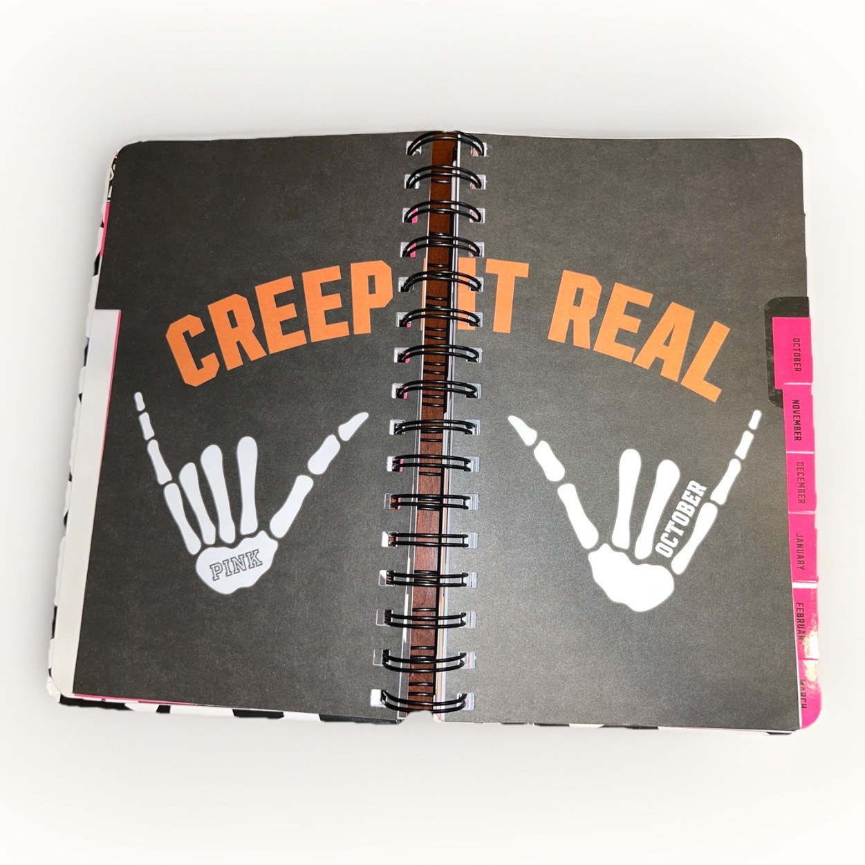 Y2K VICTORIAS SECRET PINK 2018-2019 Planner MINT Journal Black White Logo RARE