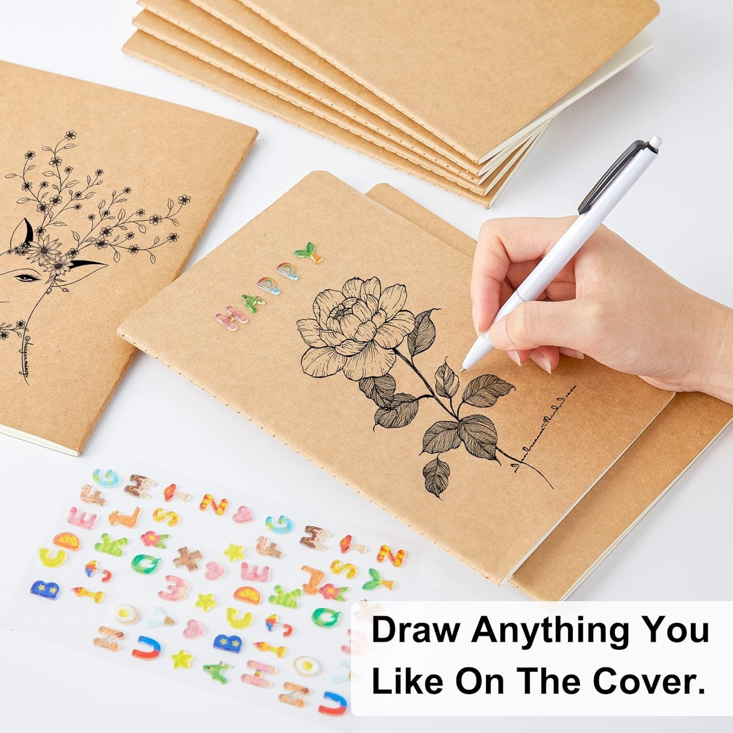 Soft Cover Sketchbook Notepad 30 Pack A5 Blank Journals for Writing and Doodling
