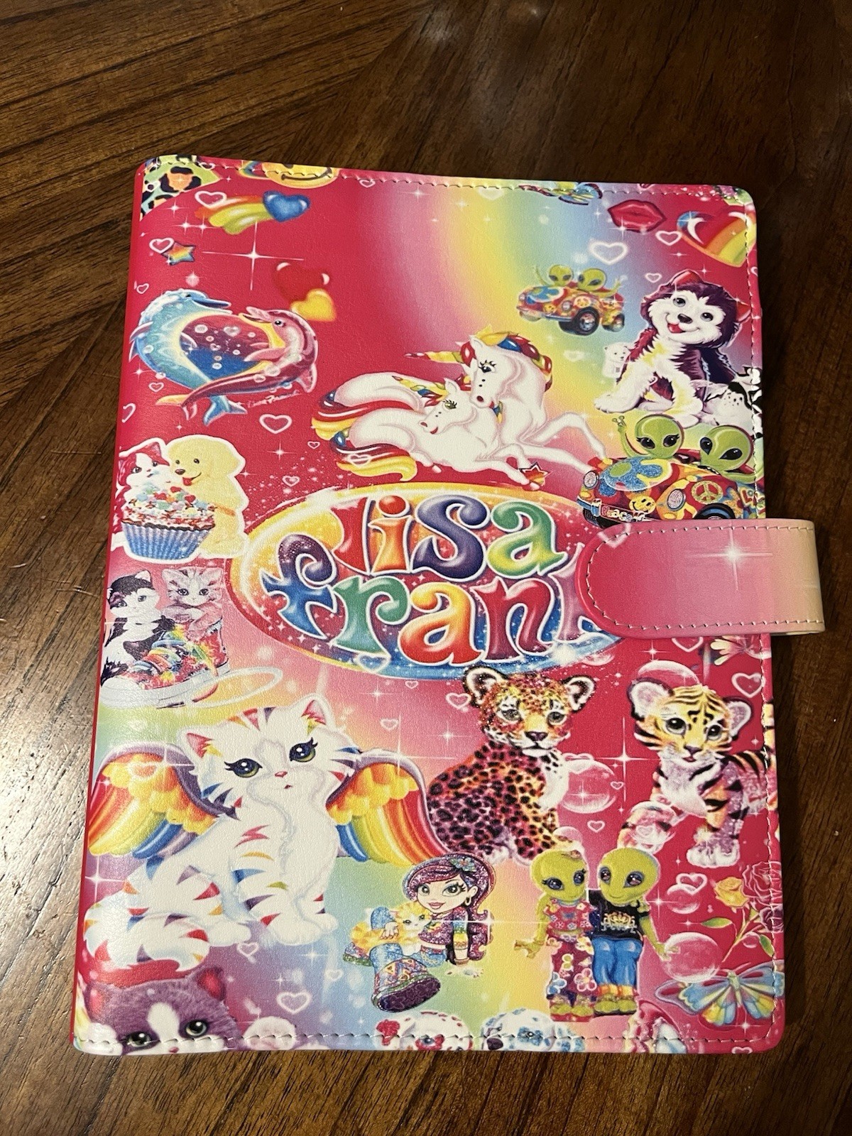 Lisa Frank Hot Pink A5 Notebook Binder With Custom Paper