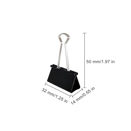 80Pcs Binder Clips, 1.25 inch(32mm), Paper Clamps Size for Office Medium