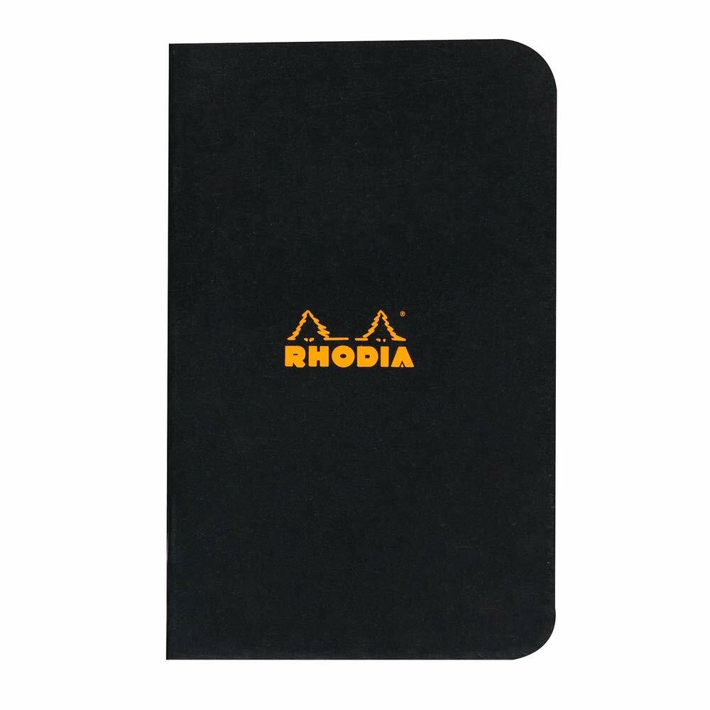 Rhodia Slim Staplebound Notebook – Graph 24 sheets – 3 x 4 3/4 – Black cover