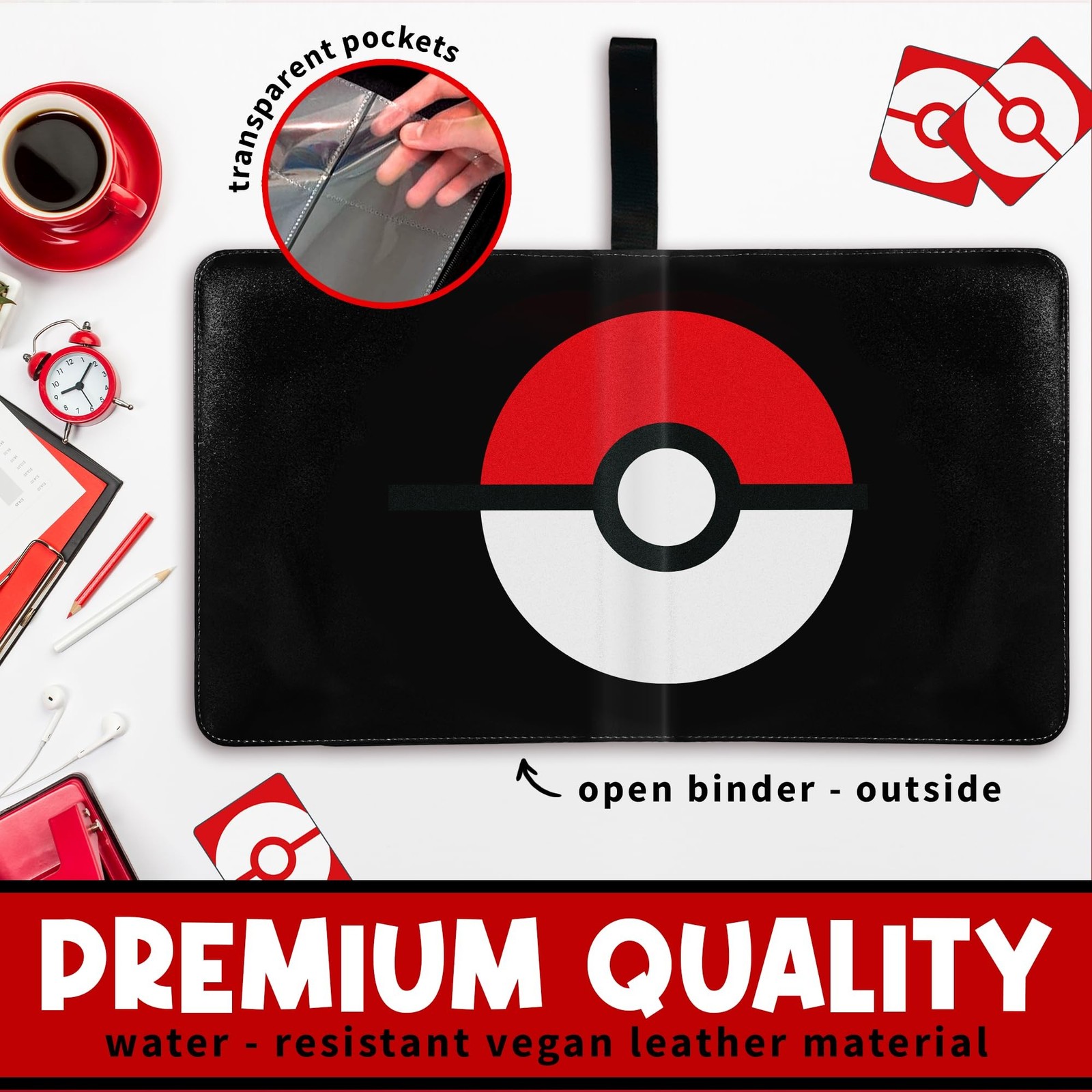 Trading Card Binder, 900 Double Sided Pocket, 9 Pocket Card Collection Binder…