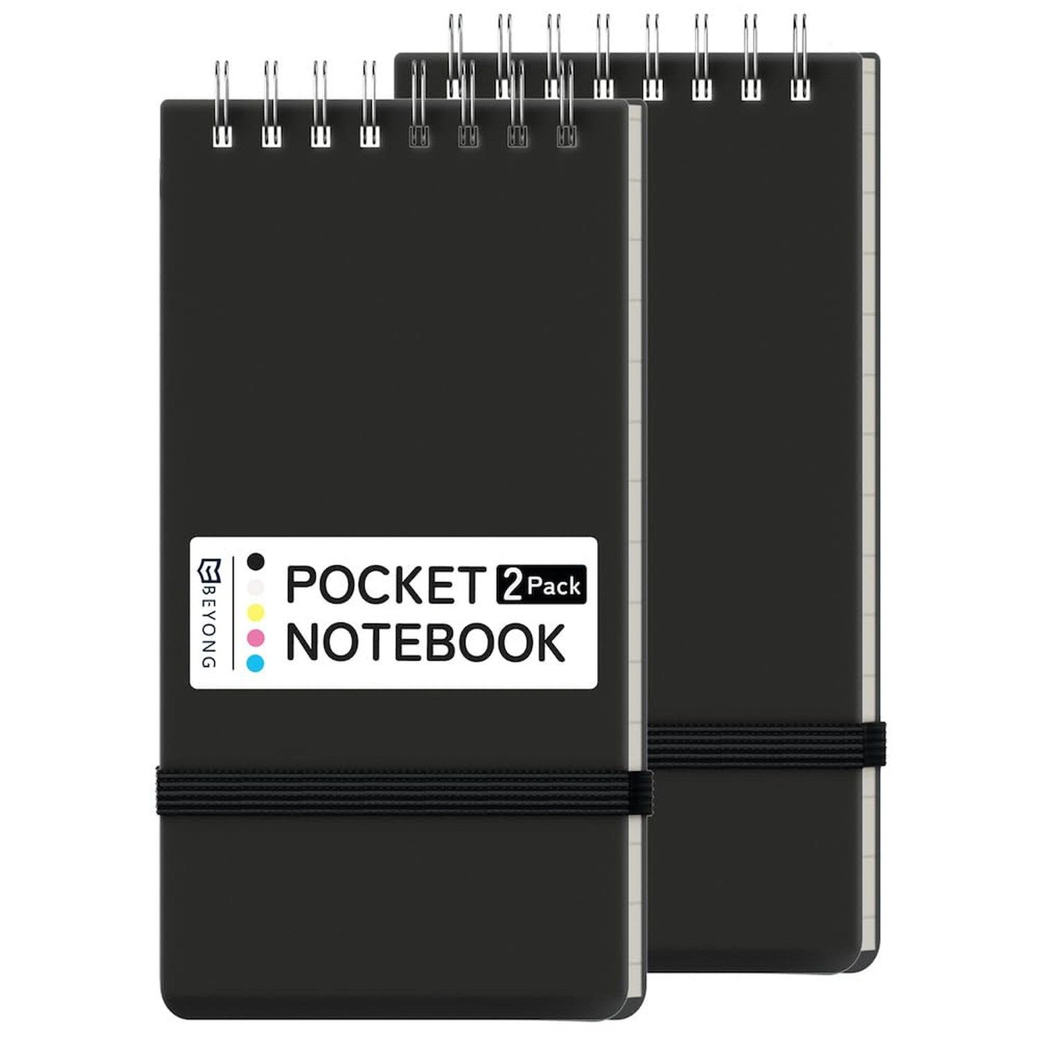 Small Pocket Notebook, Mini Notepad Spiral Notebooks Note Pads (Black, 3×5)