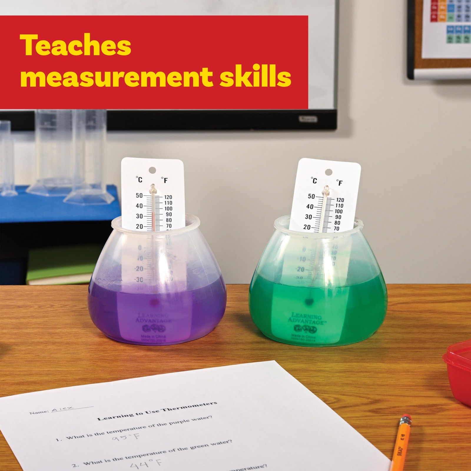 Student Thermometers – Set of 10 – Dual-Scale – Mercury-Free – Easy To Read, …