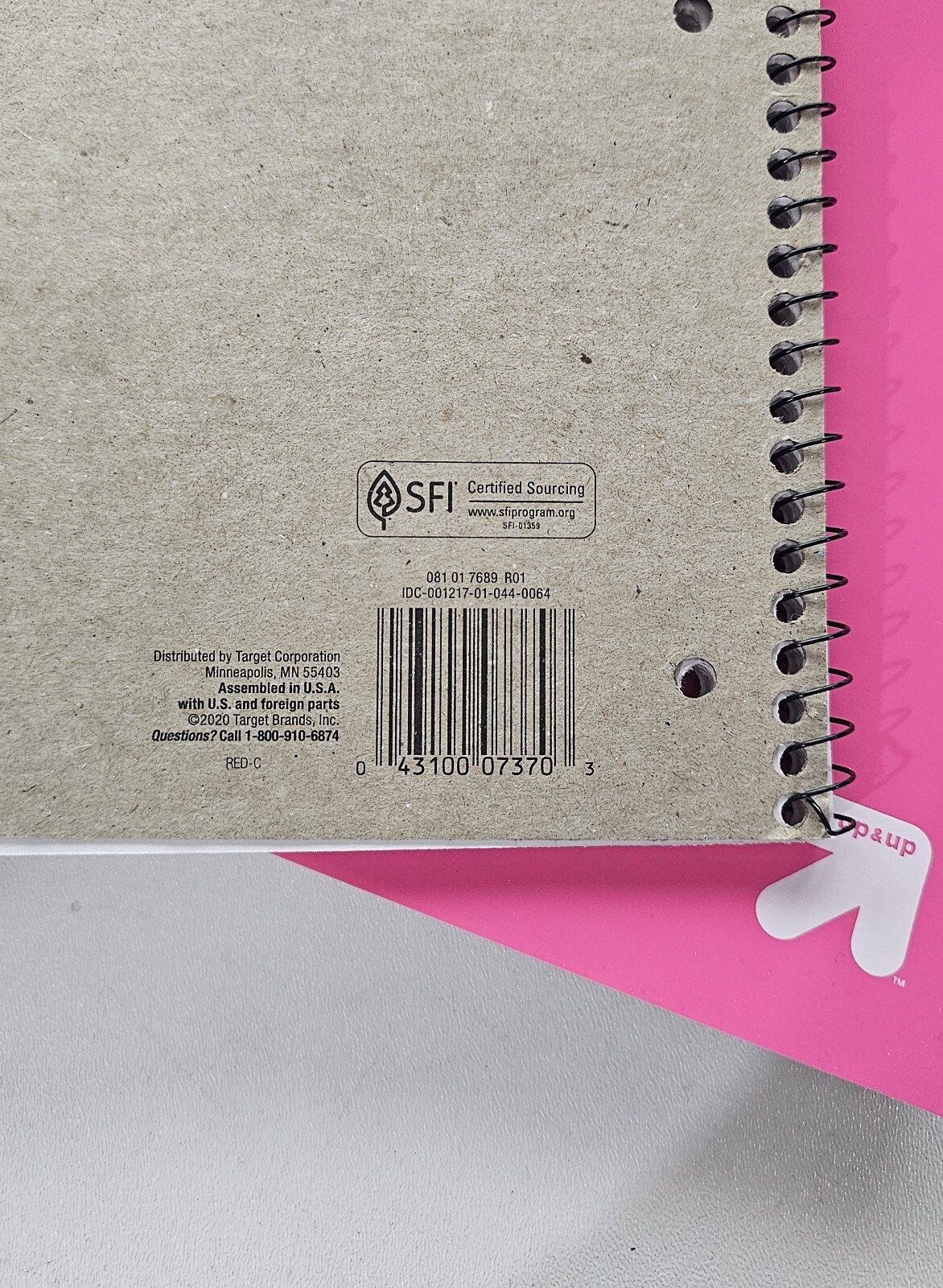 Set Of 10 pcs Up & Up College Ruled Notebook, 70 Sheets. Set of random colors.