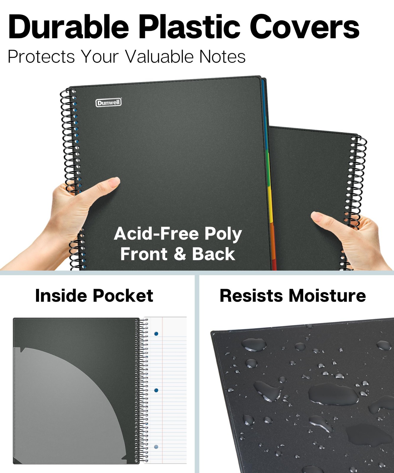 5-Subject Notebook, College Ruled, Colorful Movable Pocket Dividers with Tabs…