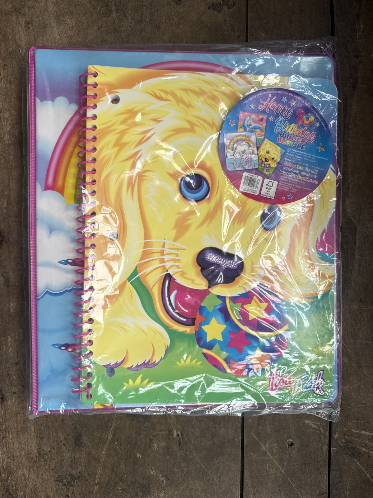 HAPPY 30TH BIRTHDAY LISA FRANK BINDER BUNDLE 2021 BINDER FOLDER & NOTEBOOK NIP