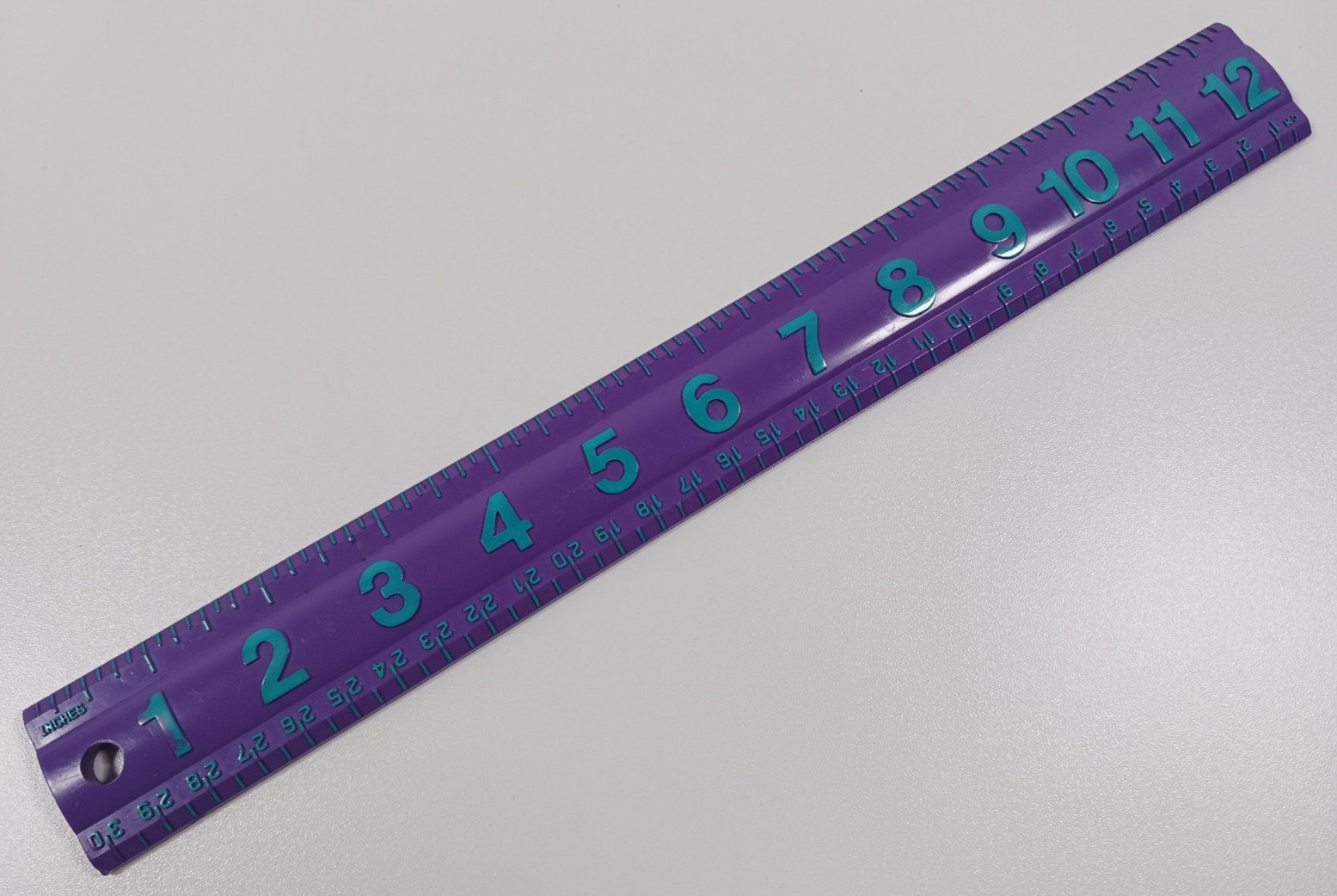 Vintage Creative Works Plastic 12 Inch Ruler Purple & Blue Made In USA