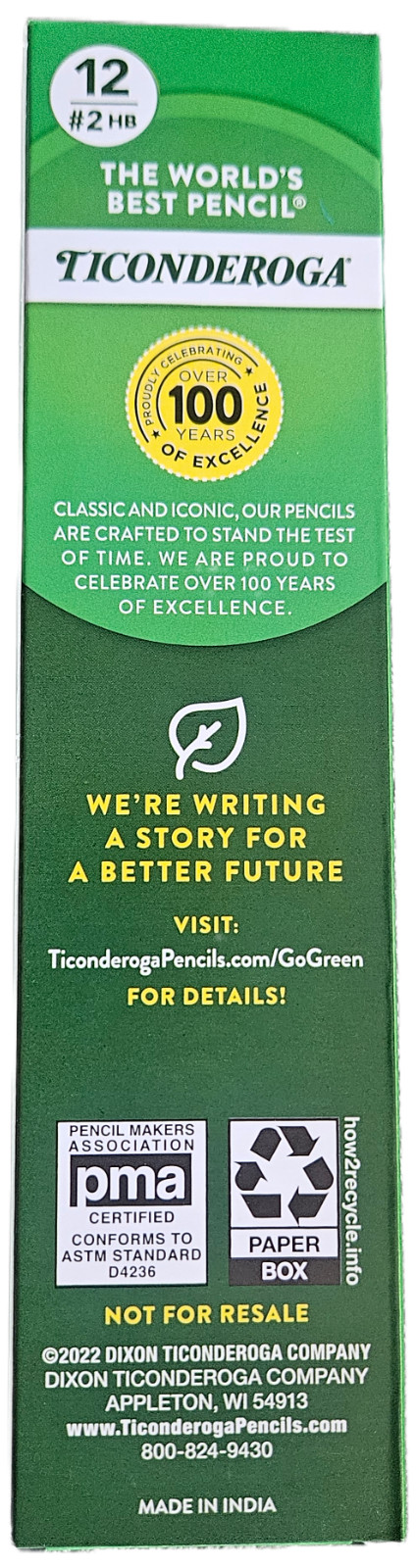 4 pks – (48 ) Ticonderoga Wood Pencils, Unsharpened #2 HB Lead, 12 Count Each Bx