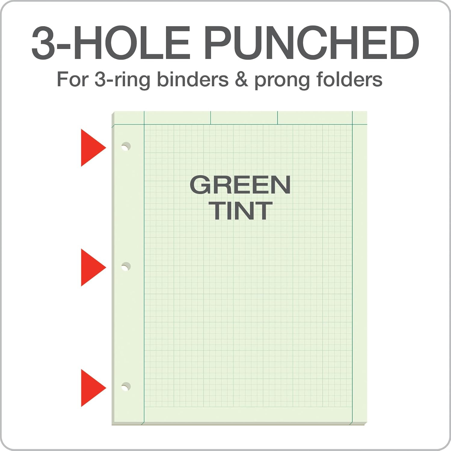Engineering Notebooks, Graph Notebooks, 3 Pk Quad Ruled Pad, 8-1/2″ X 11″, Glue