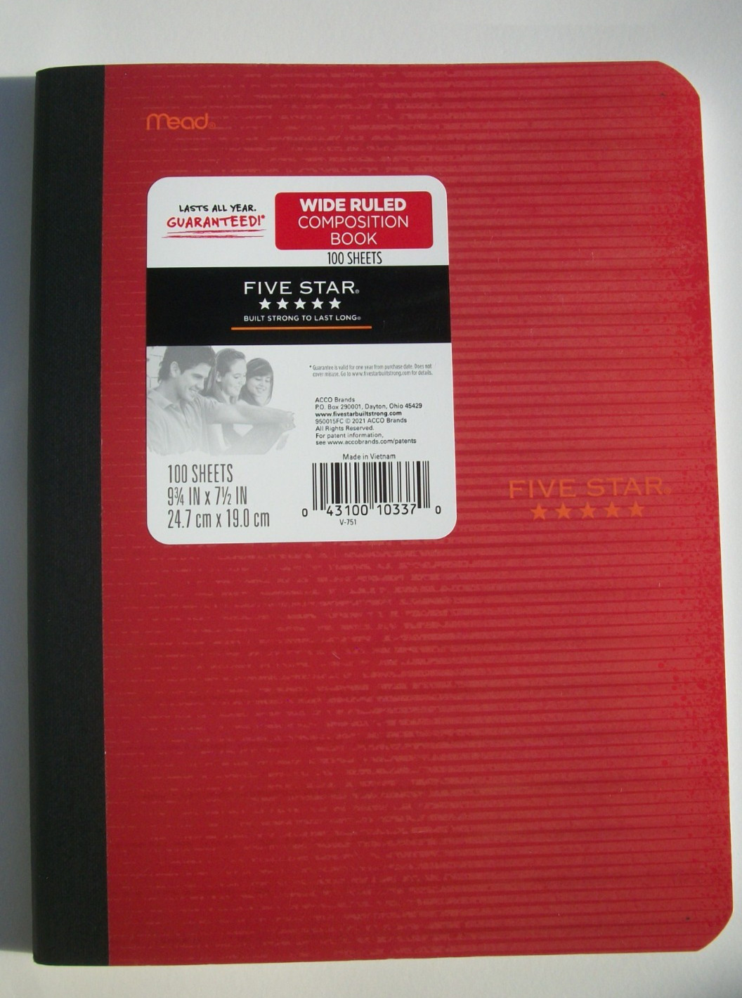 4 Five Star Wide Ruled Composition Notebook Lot Orange Yellow Green Green Red