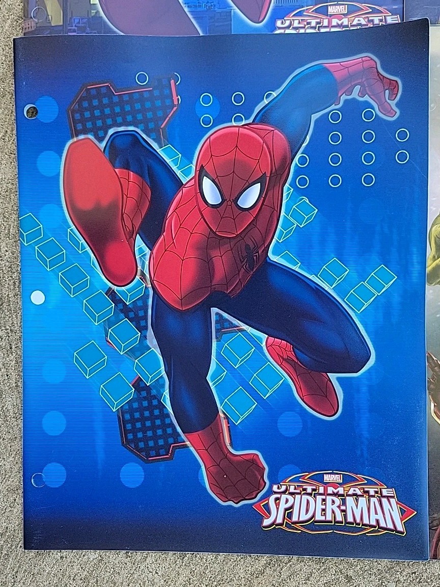 Spiderman Hulk Avengers School Folders Poly 2 Pocket Lot Of 6 Marvel Superheroes