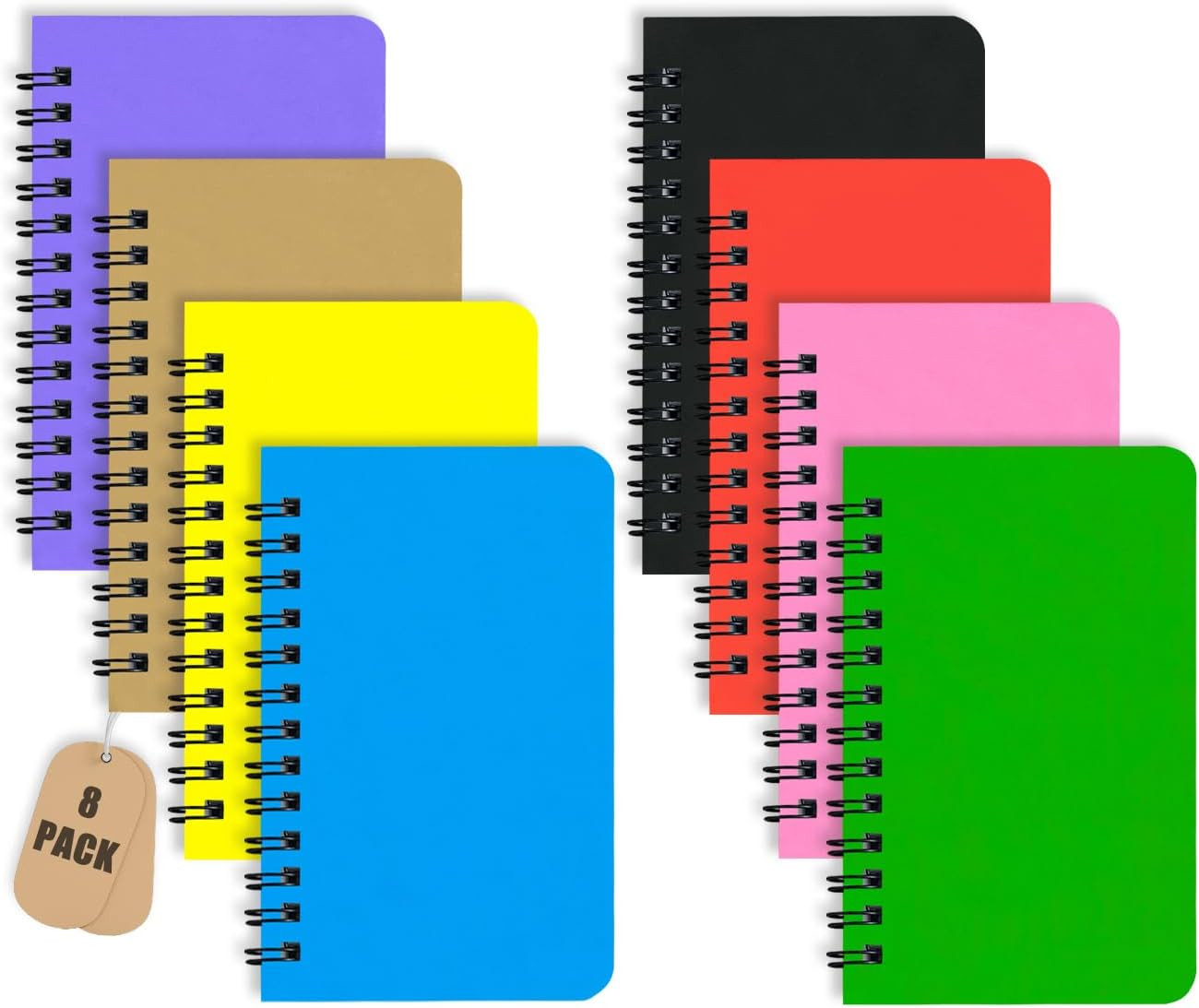 8 Pack Small Spiral Notebook Pocket Notebook 3×5 Spiral Notepads With Lined Page