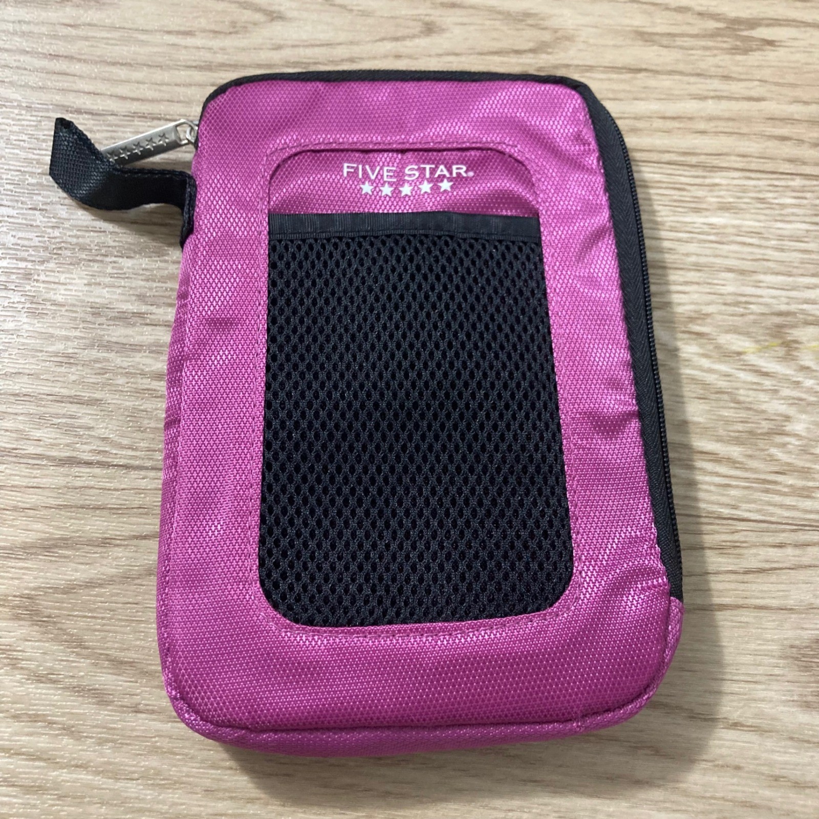 Five Star Pencil Pouch Unisex OS Pink Mesh Pocket Zip Case 72412 SCHOOL