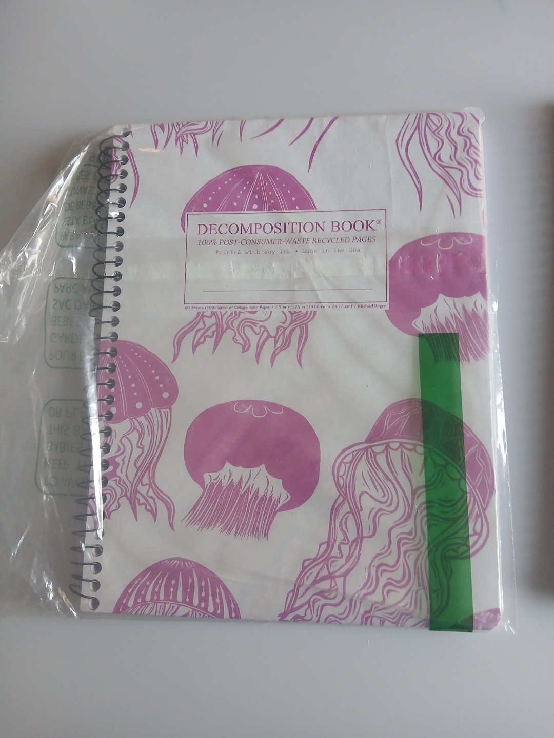 Decomposition Book-Michael Roger-“Jellyfish”-Made In USA-College Ruled
