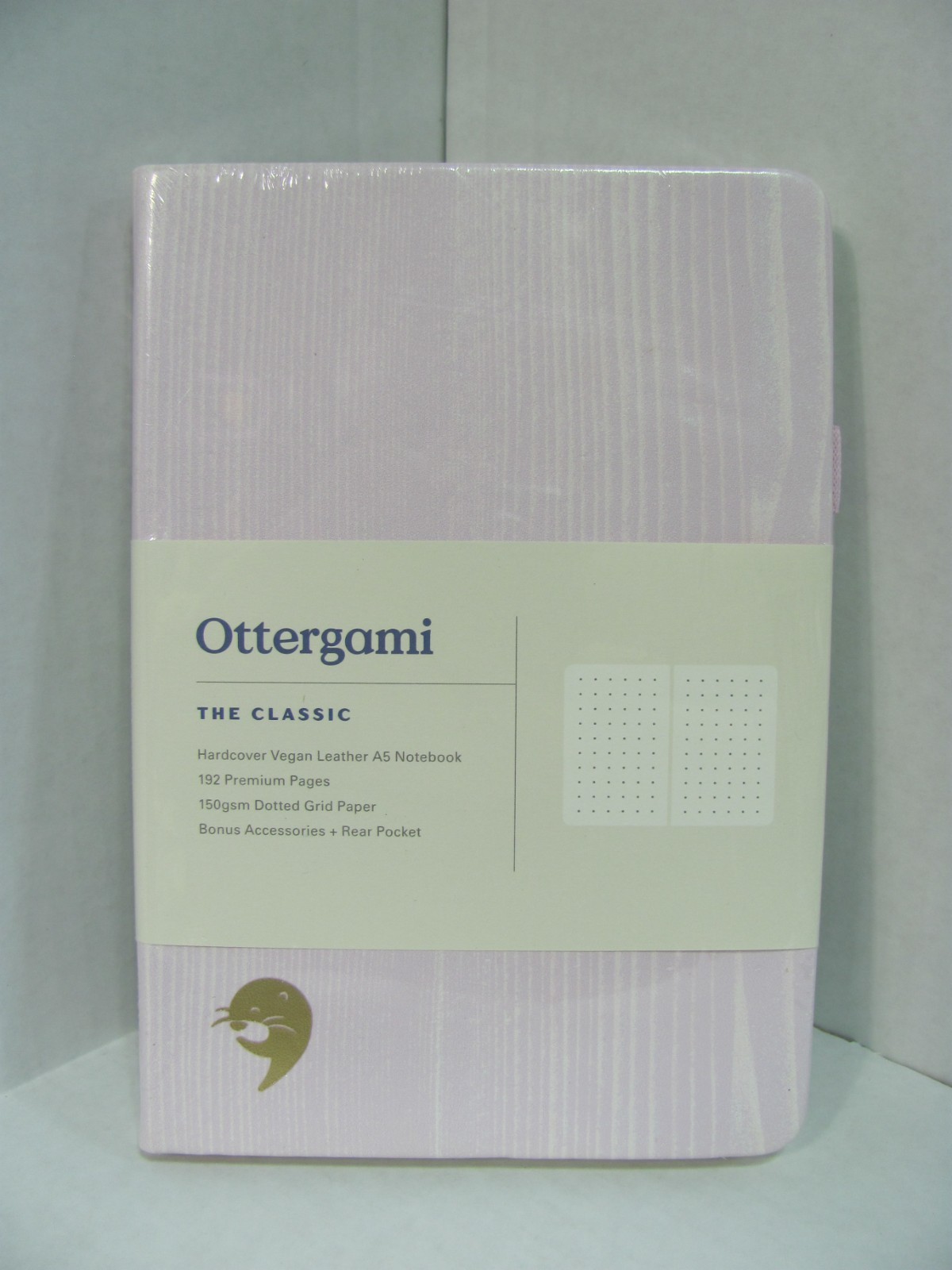 Ottergami Classic Hardcover Vegan Leather A5 Notebook 192 Pages Grid Pink Purple
