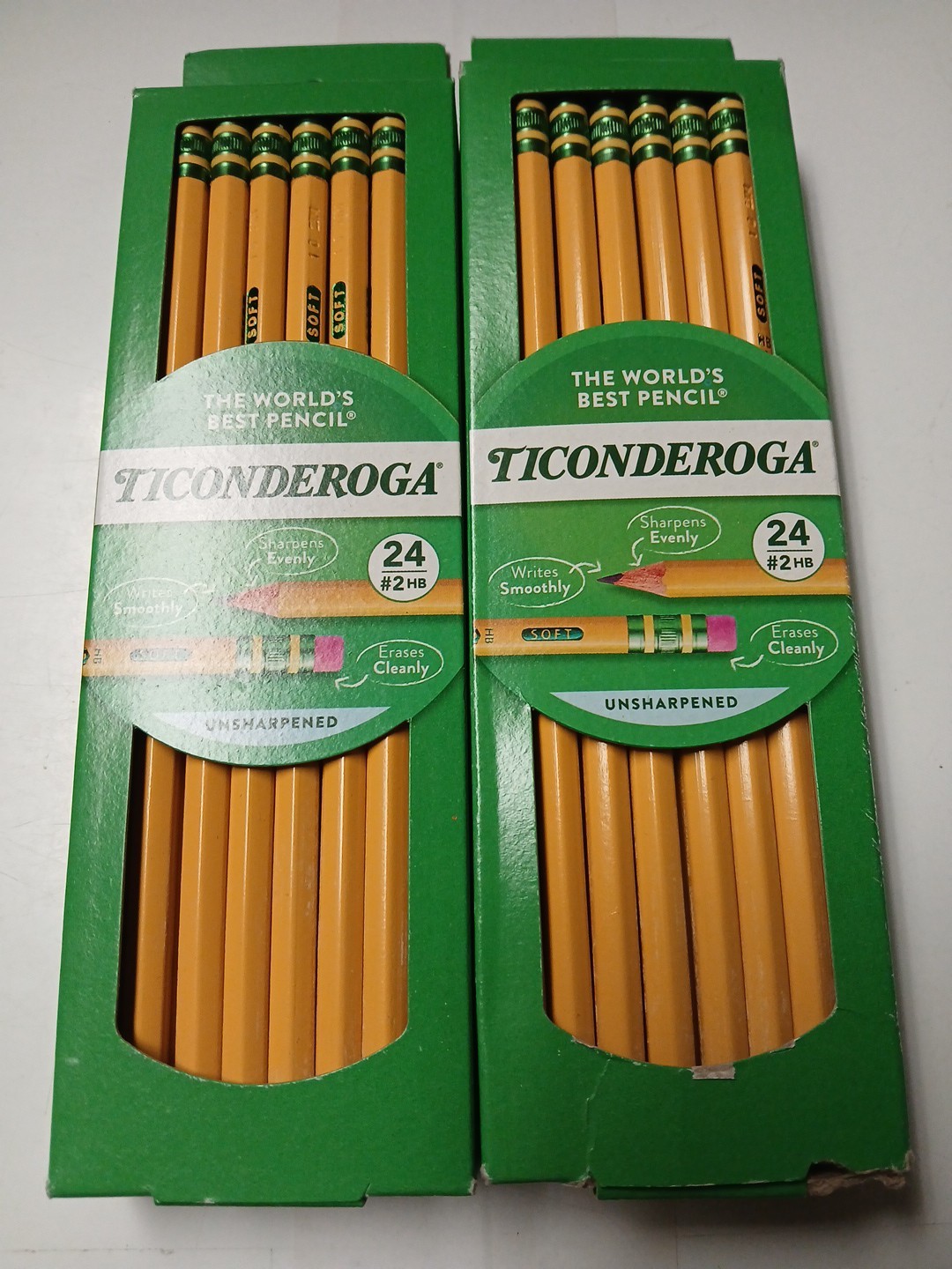 Ticonderoga 2 24ct #2 HB Premium Wood Pencils Unsharpened