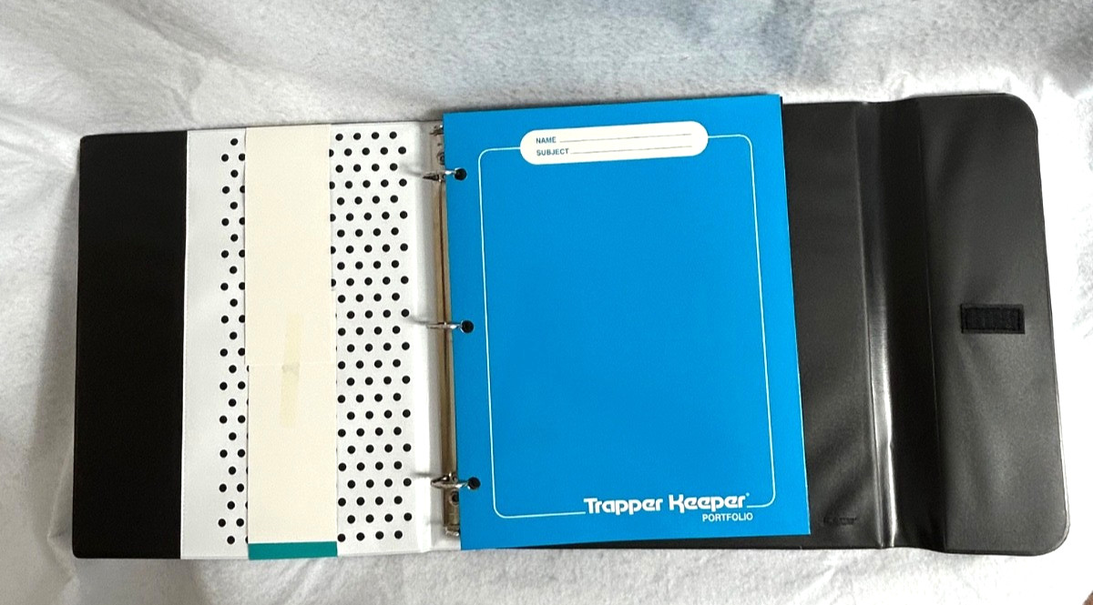Trapper Keeper 3 Ring Binder Retro Portfolio Folder Mead Geometric Neon 2021 NEW