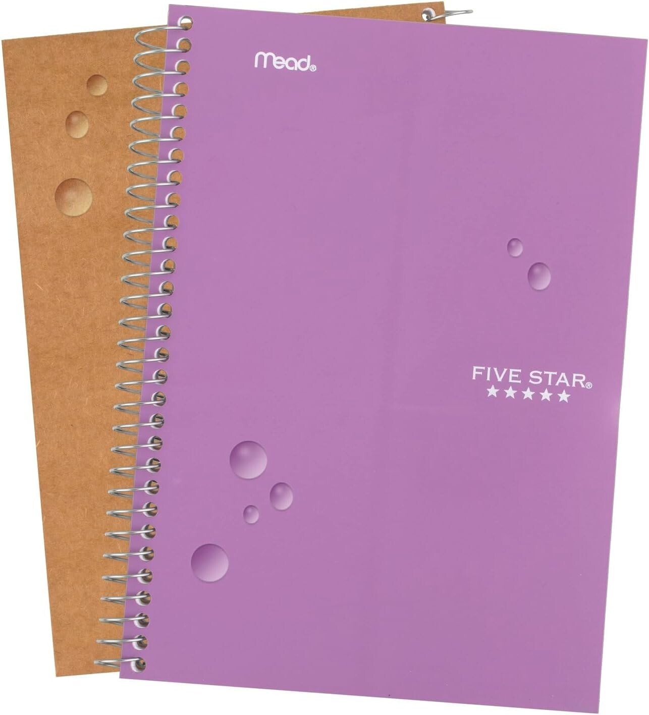 Five Star Spiral Notebook 2 Subject College Ruled Amethyst Purple 80 Sheets 9.5″