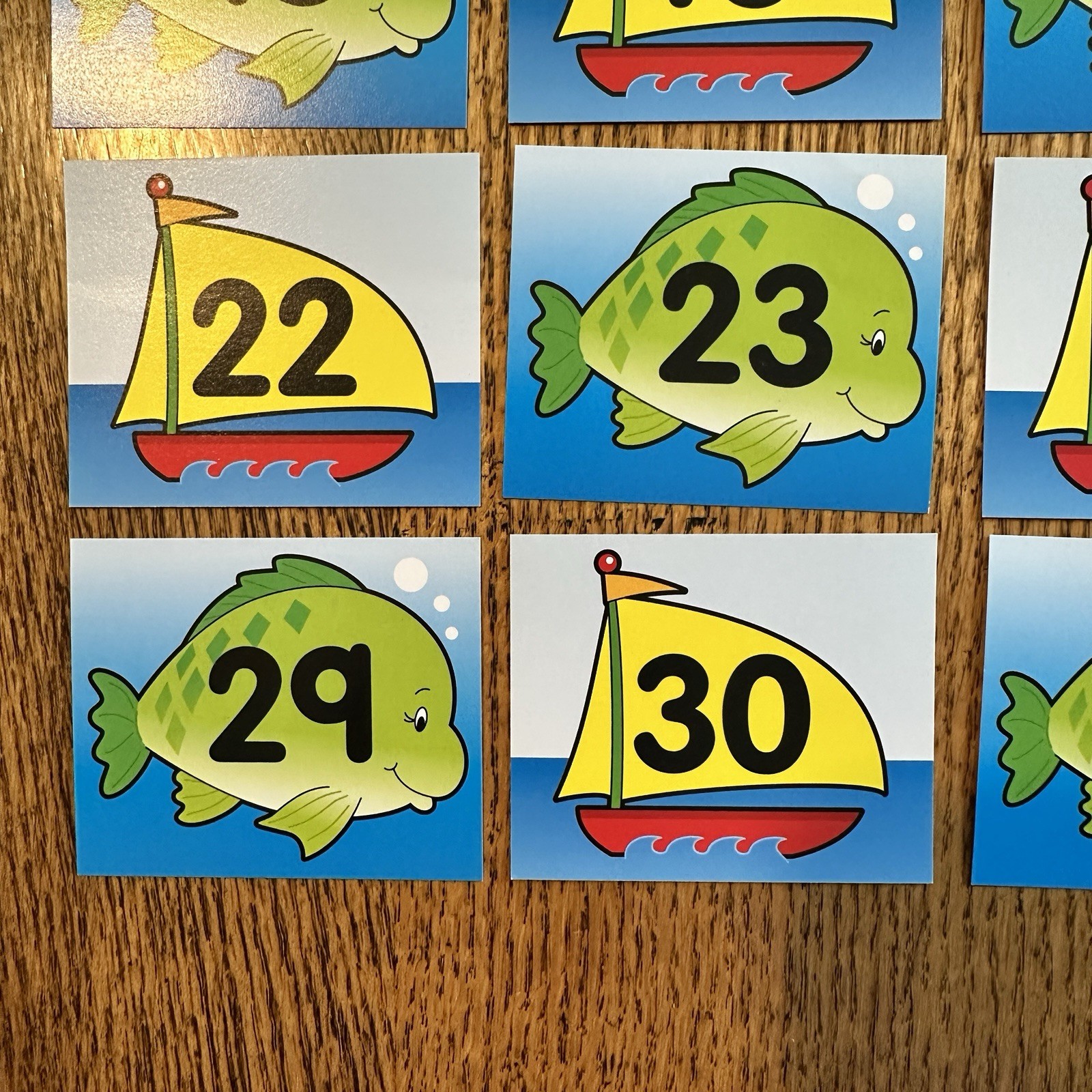 Vtg Carson Dellosa 90s Y2K Calendar Pieces Double Sided Smiling Fish June August