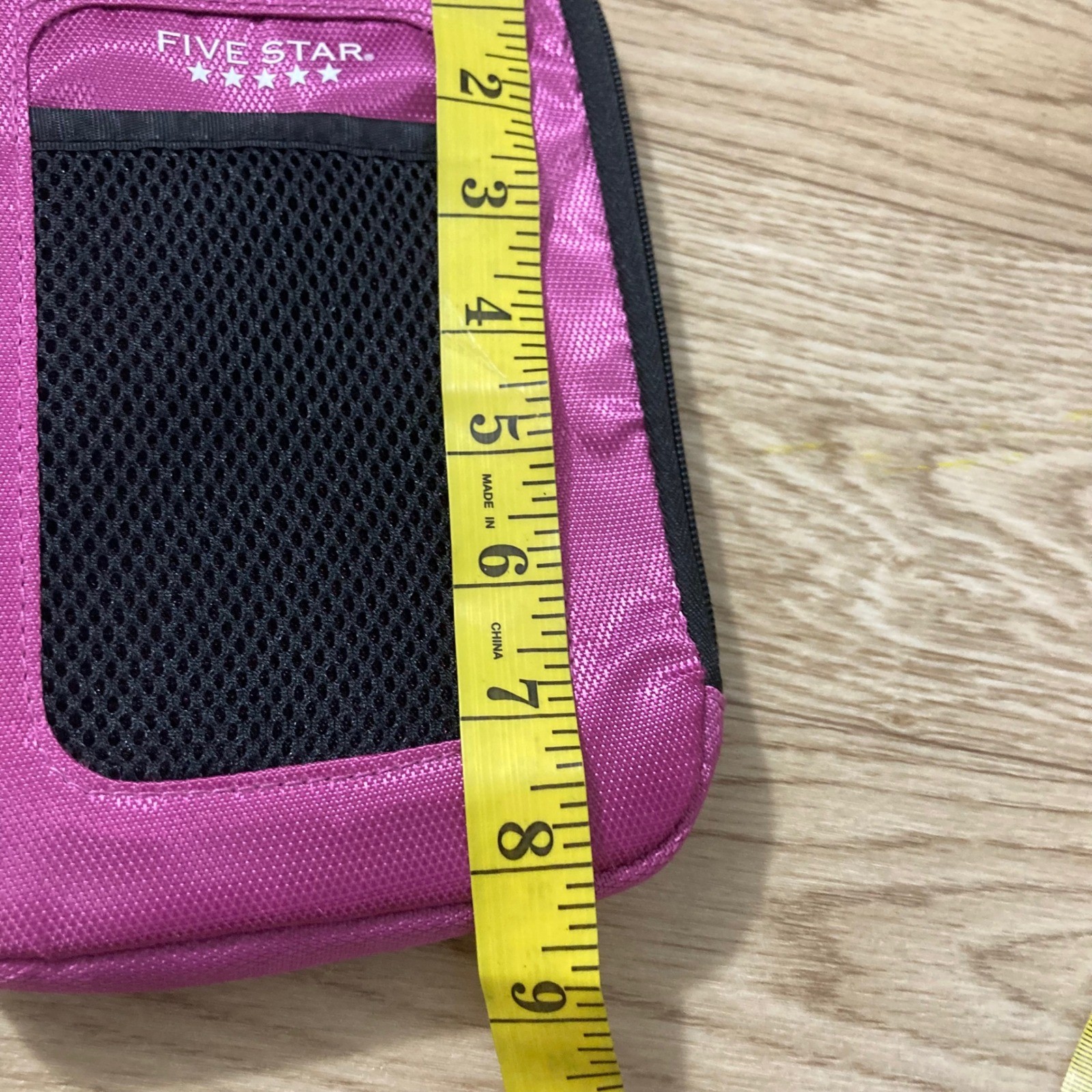 Five Star Pencil Pouch Unisex OS Pink Mesh Pocket Zip Case 72412 SCHOOL