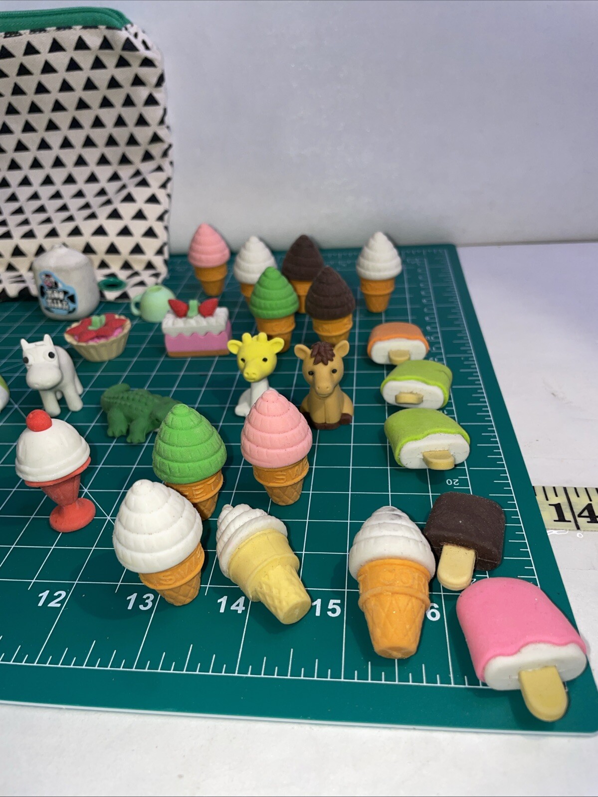 37 Pcs 3D Stationery Erasers Puzzle Cute Food Animal Erasers Random Assortment
