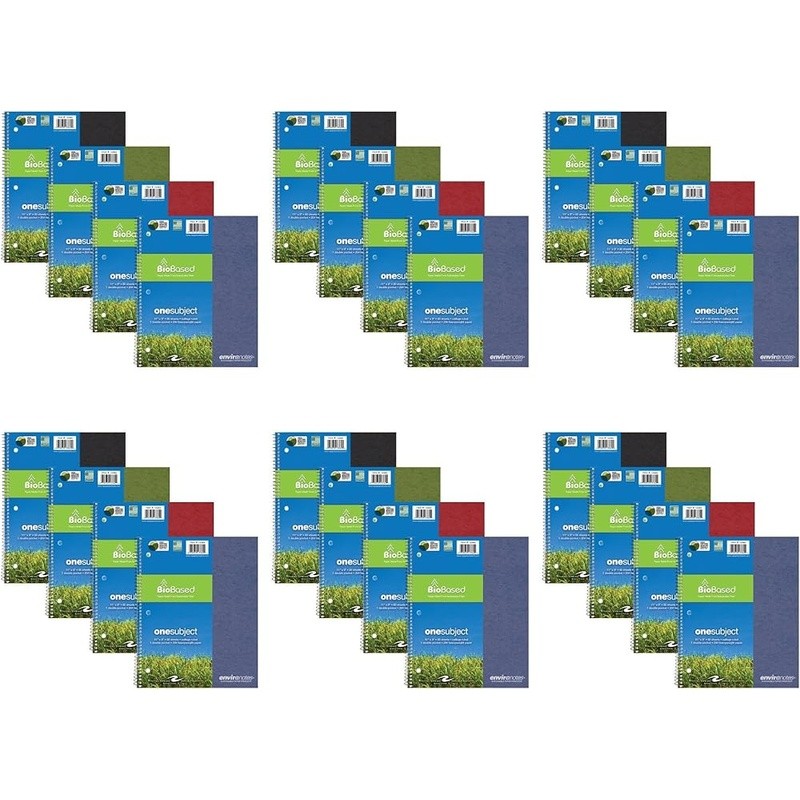 Eco-Friendly College Ruled Notebooks Soft Cover Clean Tear Pages Durable Pockets