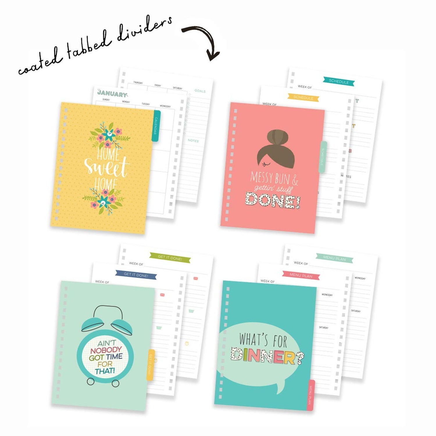 Pukka Pad, Carpe Diem Home Planner Spiral Bound Notebook with 6 Organizationa…