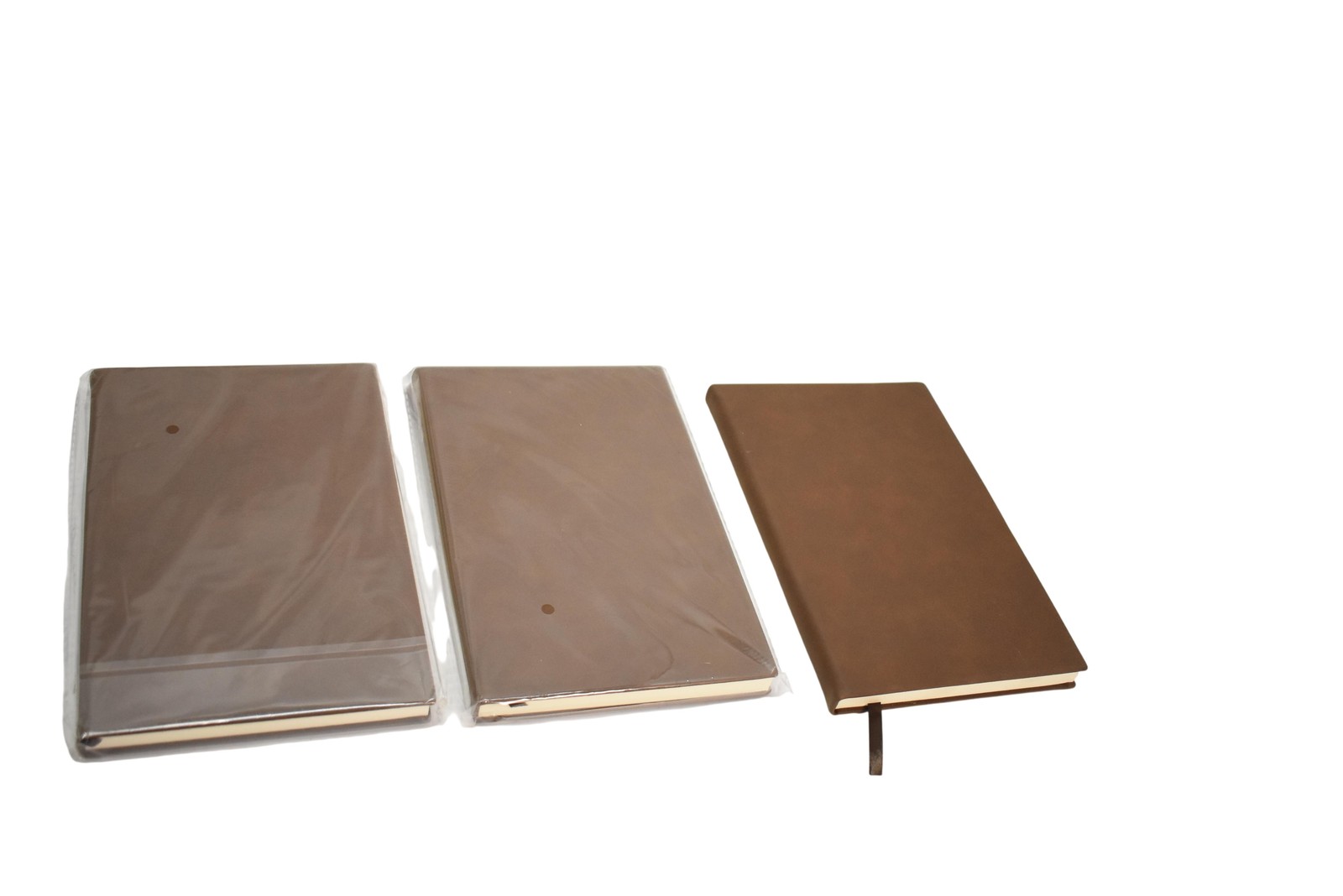 Brown A5 Smooth Hardcover Notebooks Lot Of 3 Lined Journals Writing Office