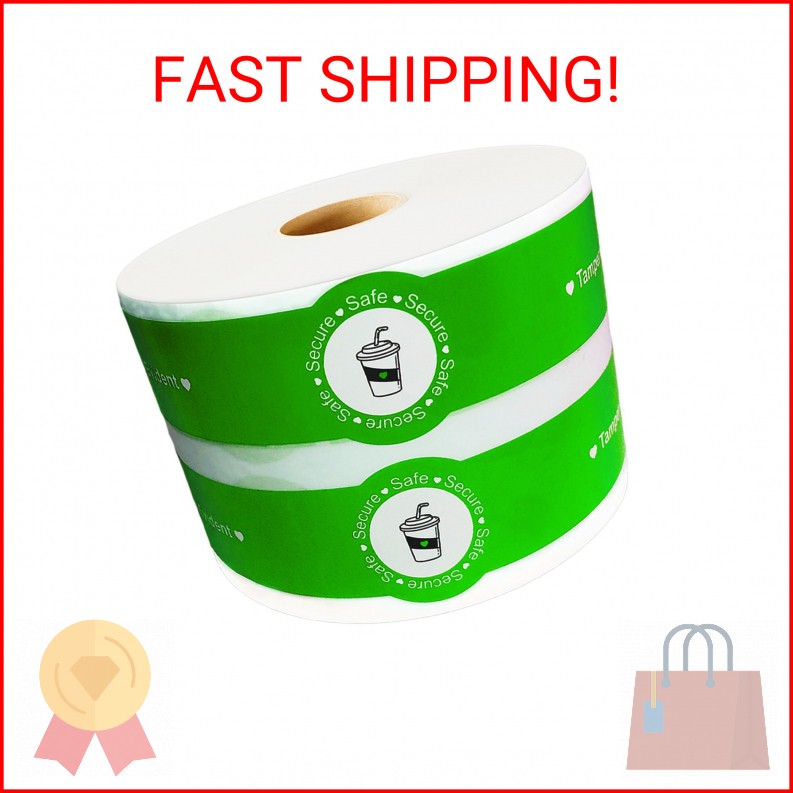 Safe Secure Tamper Evident Seals Stickers for Drink Lids 1.25″ x 9″ Food Deliver