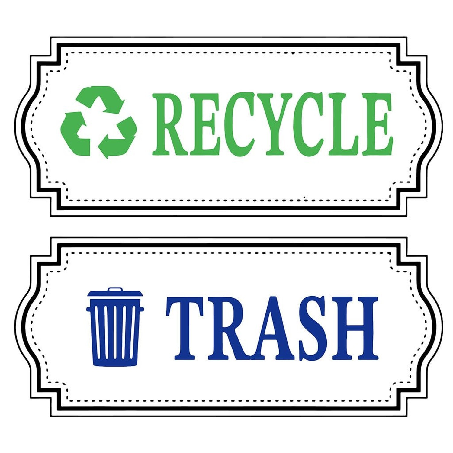 Glow in The Dark Trash and Recycle Stickers, Vinyl Stickers for Kitchen Garba…