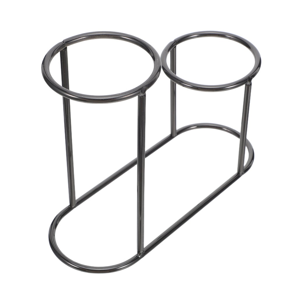 Black Metal Crystal Display Stand Elegant Sphere Holder for Outdoor Indoor Use